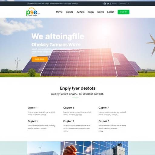 Screenshot van de website van 'GroenLicht Energie', een duurzaam energiebedrijf met een helder en modern design.